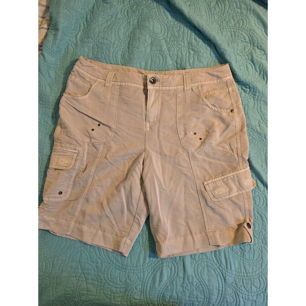 Style & Co. Women's Size 12 Petite Tan Rayon/Polyester Lightweight Cargo Shorts‎
